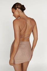 Tamra Strappy Diamante Top - Nude