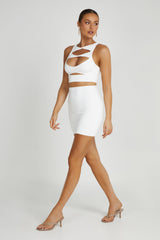 Chloe Cut Out Crop Top - White