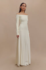 Presley Knit Off Shoulder Maxi Dress - Ivory