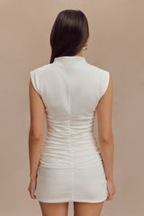 Elliot High Neck Sleeveless Mini Dress - White