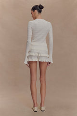 Amy Pointelle Bell Sleeve Cardigan - Ivory