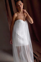 Bettany Chiffon Strapless Maxi Dress - White