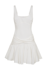 Alvara Cotton Puffy Mini Dress - White