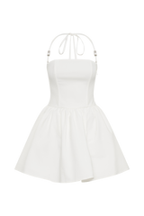 Ruby Halter Mini Dress - White