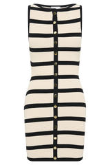 Sawyer Stripe Knit Mini Dress - Black/Cream