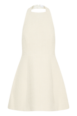 Carina Boucle Halter Mini Dress - Ivory