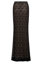 Robyn Sheer Lace Maxi Skirt - Black