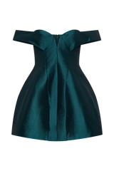 Diana Off Shoulders Mini Dress - Deep Emerald