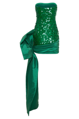 Franka Strapless Bow Mini Dress - Emerald