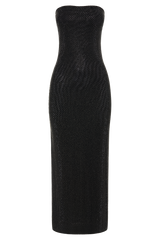 Waverly Strapless Diamante Midi Dress - Black