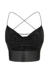 Tamra Strappy Diamante Top - Black