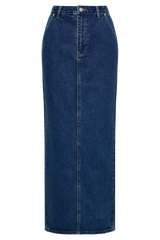 Illona Denim Maxi Skirt - Dark Blue