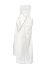 Galia Satin Corset Gown - White