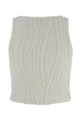 Kathia Pearl Hand Beaded Top - White