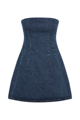 Cecily Strapless Denim Mini Dress - Dark Blue