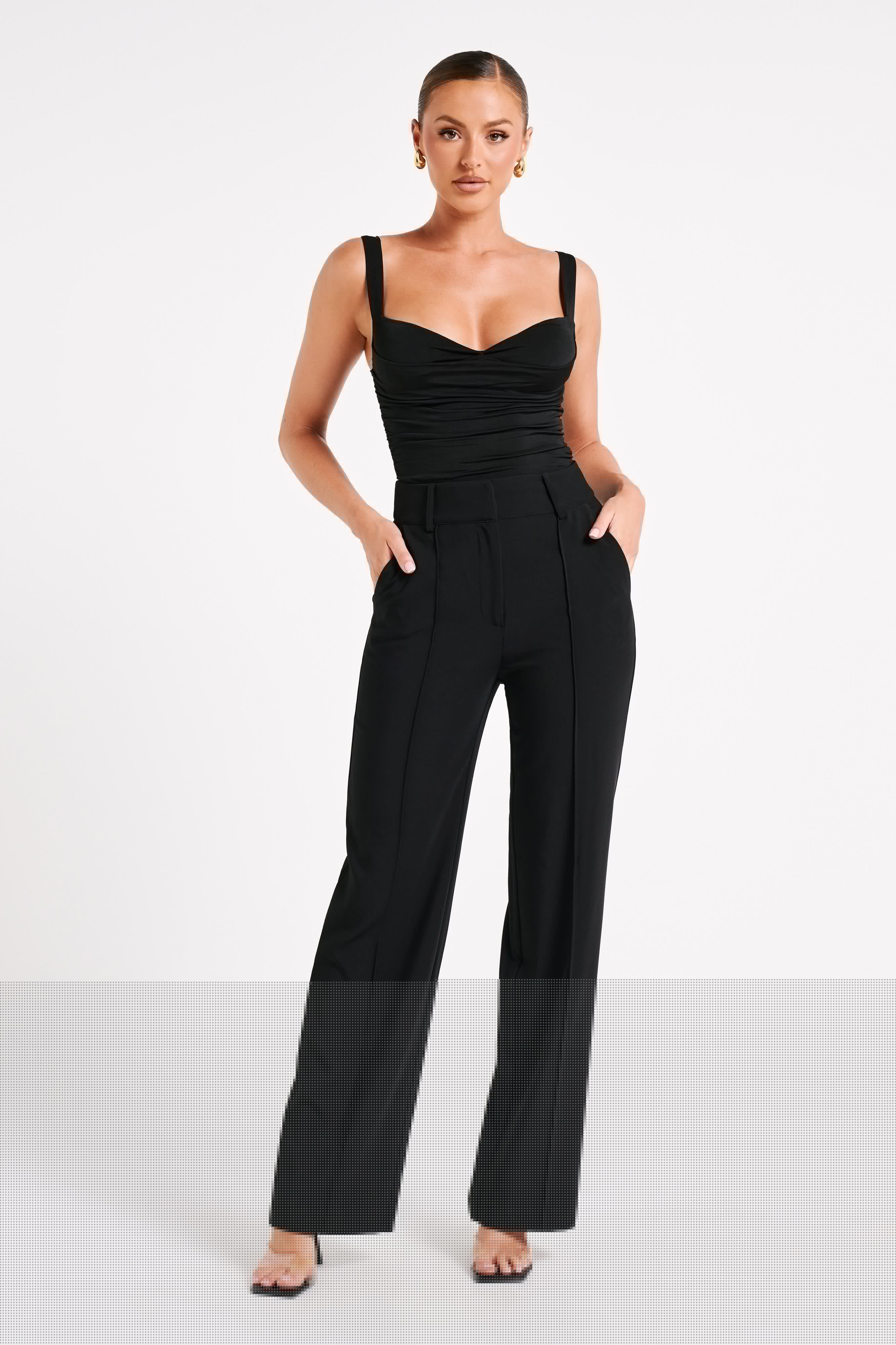 Lisa High Waist Suiting Trousers - Black