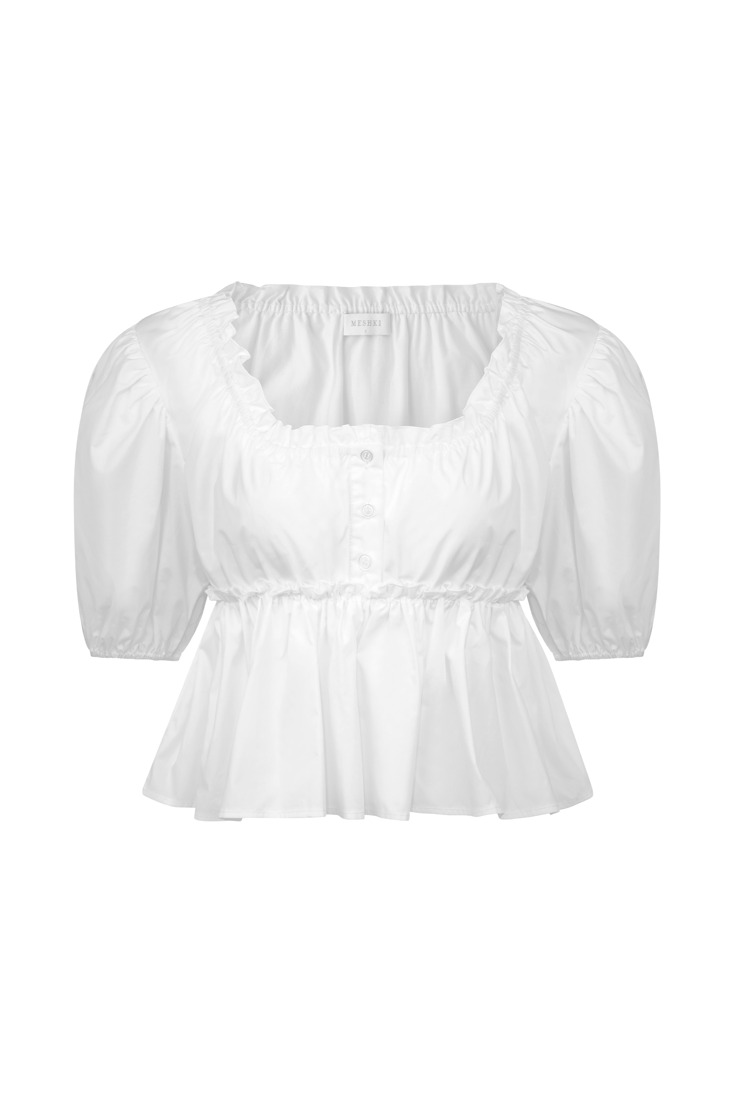 Magdalena Puff Crop Top - White